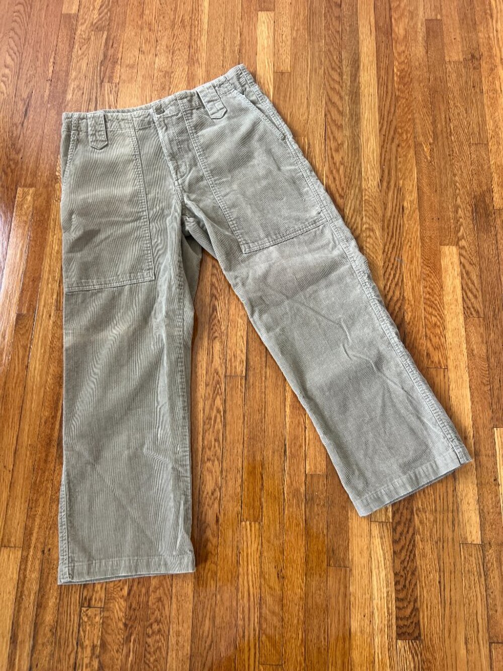 Vintage 90s Structure Patch Pocket Beige Corduroy Pants - Men's 33 x 27.5